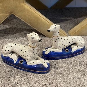 Staffordshire Dalmatian ink wells